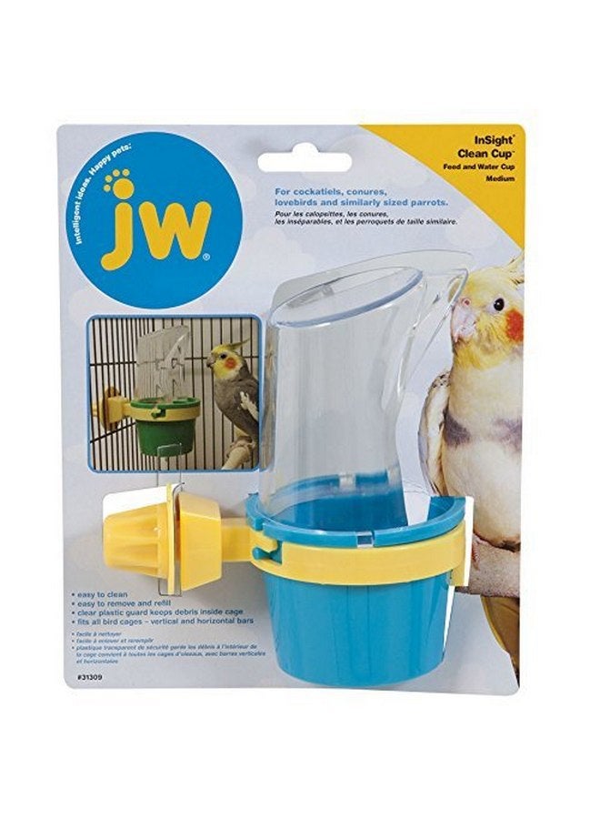 JW Pet Company Clean Cup Feeder and Water Cup Bird Accessory, Medium, Colors May Vary - Image 2