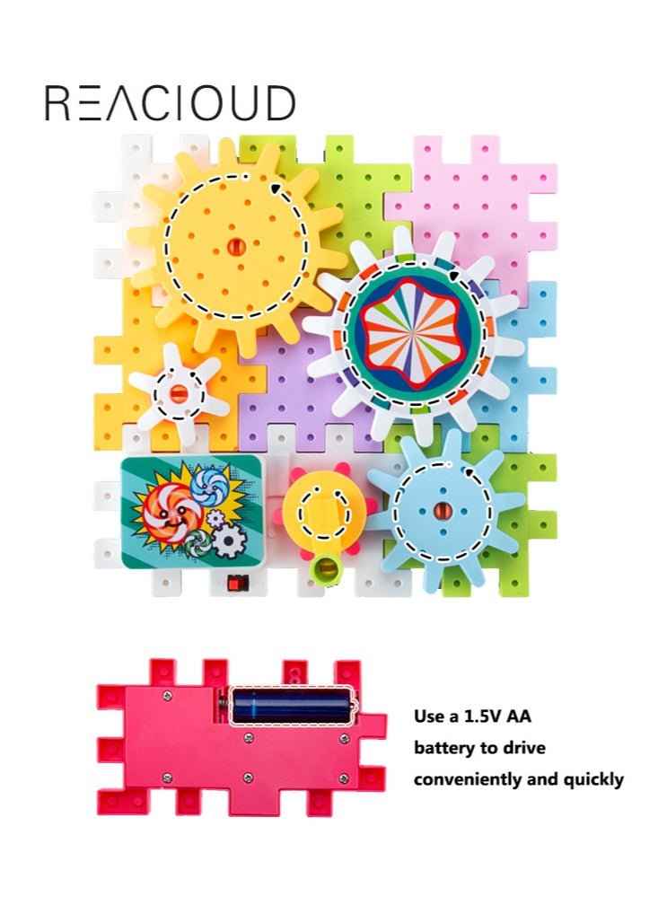 REACLOUD Variety building blocks toy large gear electric building block set  - Image 4