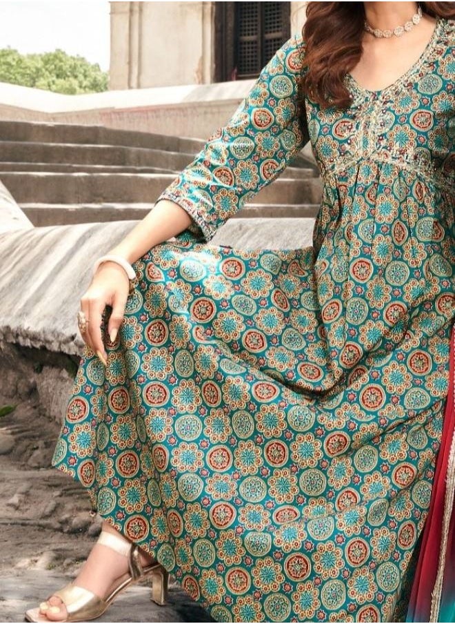 Generic - Alia Cut Designer Kurti With Pant And Dupatta - Image 1