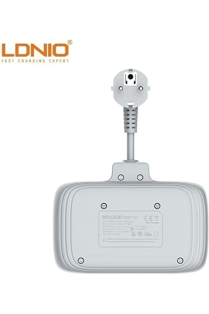 لدنيو شريط طاقة برجي من Ldnio SE2435 EU مزود بمقبس كهربائي حائطي بمنفذين PD 20 وات وUSB، بقوة 2500 وات - أبيض - Image 4