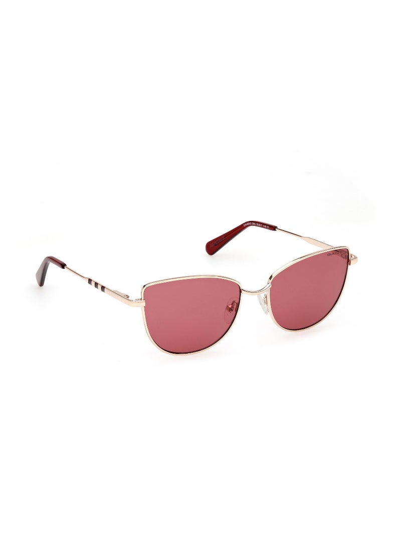 GANT - Women's UV Protection Cat Eye Shape Metal Sunglasses GA0001228S55 - Lens Size: 55 Mm - Shiny Rose Gold - Image 1