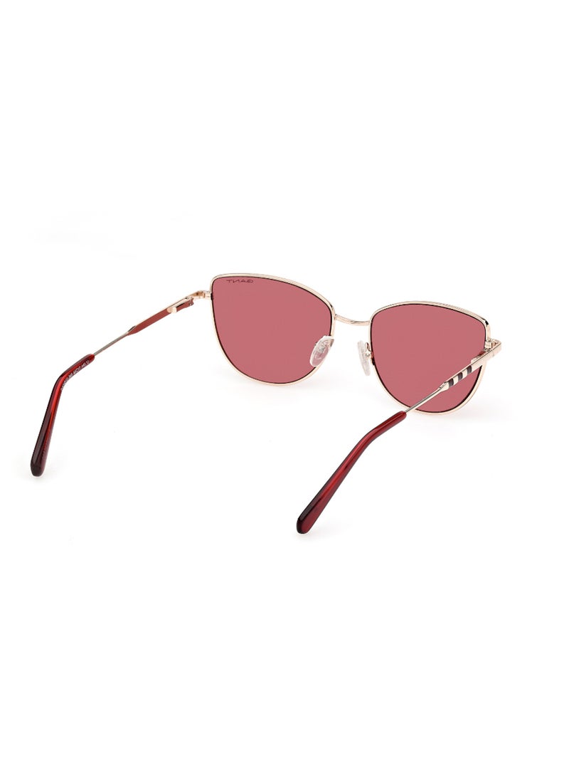 GANT - Women's UV Protection Cat Eye Shape Metal Sunglasses GA0001228S55 - Lens Size: 55 Mm - Shiny Rose Gold - Image 1