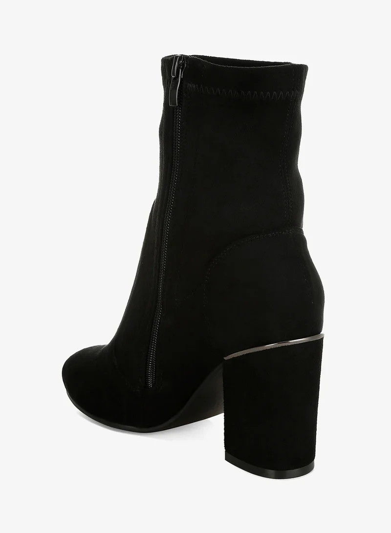 London Rag Black Microfiber Sock Boots in Black for Women | Best Price UAE