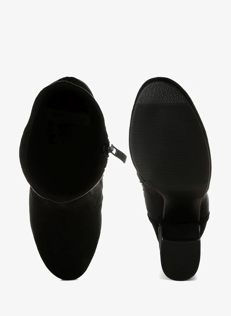 London Rag Black Microfiber Sock Boots in Black for Women | Best Price UAE