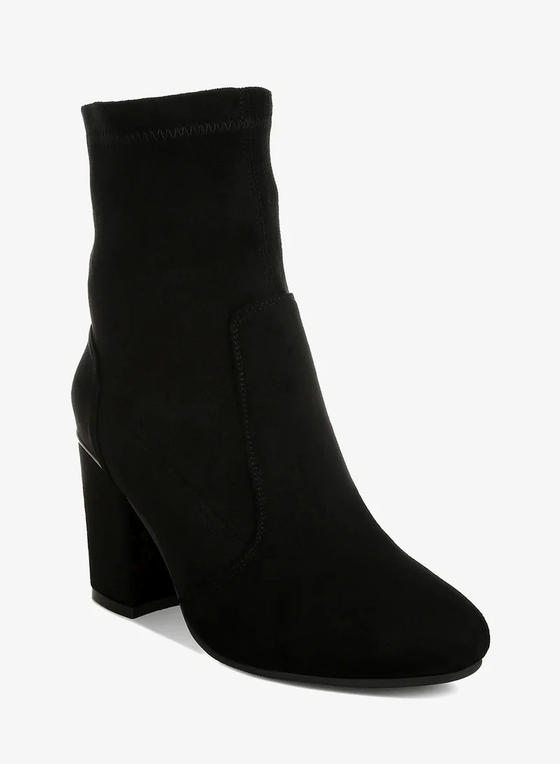 London Rag Black Microfiber Sock Boots in Black for Women | Best Price UAE