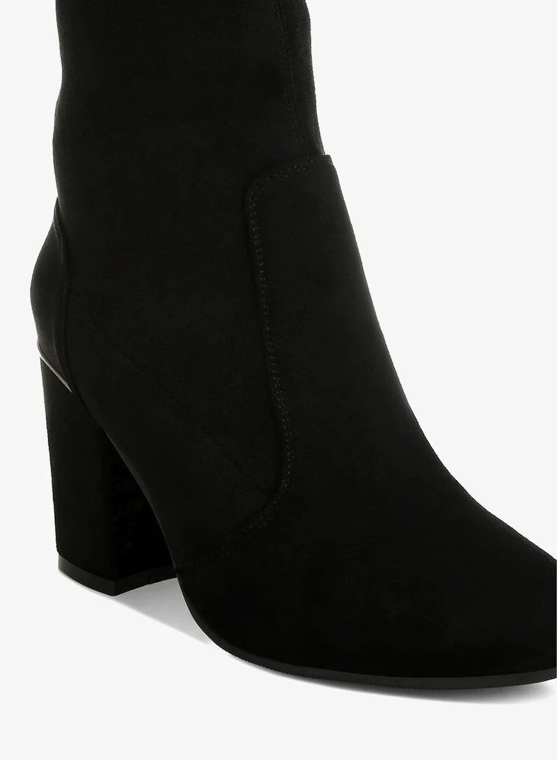 London Rag Black Microfiber Sock Boots in Black for Women | Best Price UAE