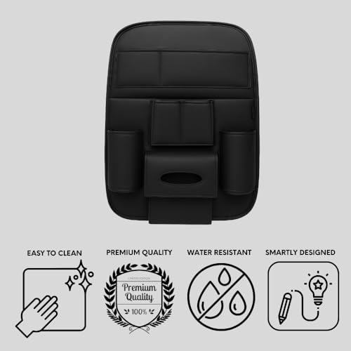 SMILEDRIVE® Car Back Seat Organizer–Premium Universal Rear Storage | Multi-Pocket Bottle & Tissue Holders Easy Install - Image 3
