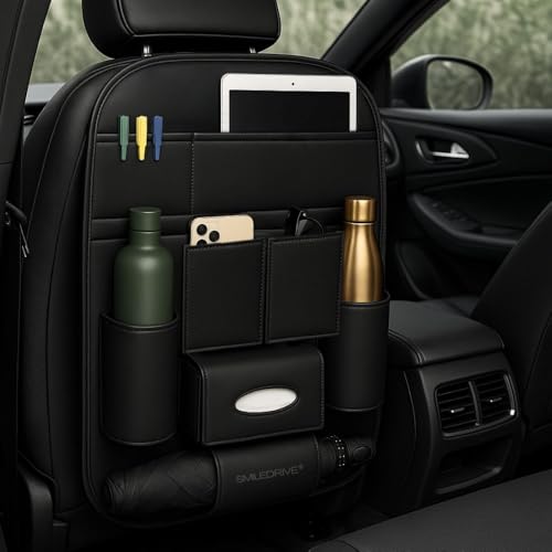 SMILEDRIVE® Car Back Seat Organizer–Premium Universal Rear Storage | Multi-Pocket Bottle & Tissue Holders Easy Install - Image 4