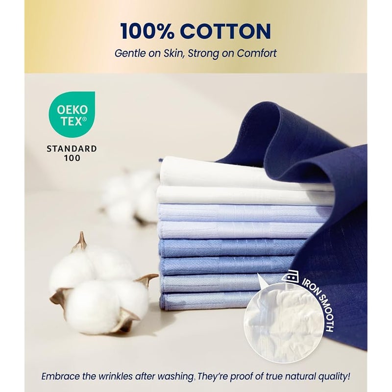 100% Pure Cotton Handkerchiefs with Stiching Assorted Color - Image 2