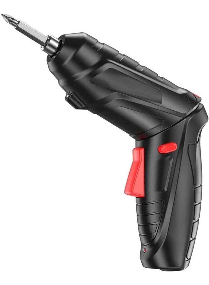 2-in-1 Foldable Cordless Electric Screwdriver - 90° Rotating Handle, USB Rechargeable with Built-in LED Light & Multi-Bit Set - Image 1