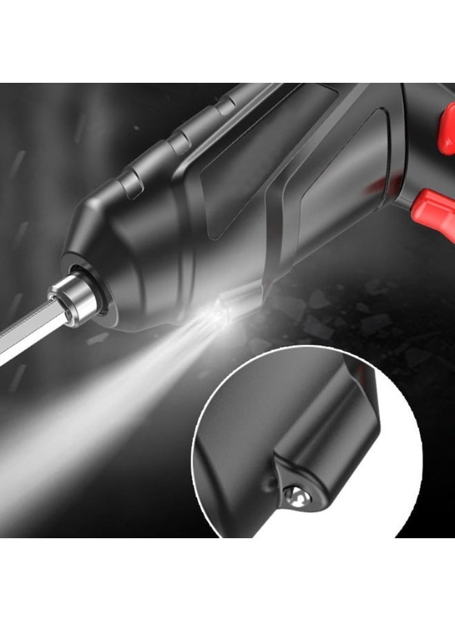 2-in-1 Foldable Cordless Electric Screwdriver - 90° Rotating Handle, USB Rechargeable with Built-in LED Light & Multi-Bit Set - Image 4