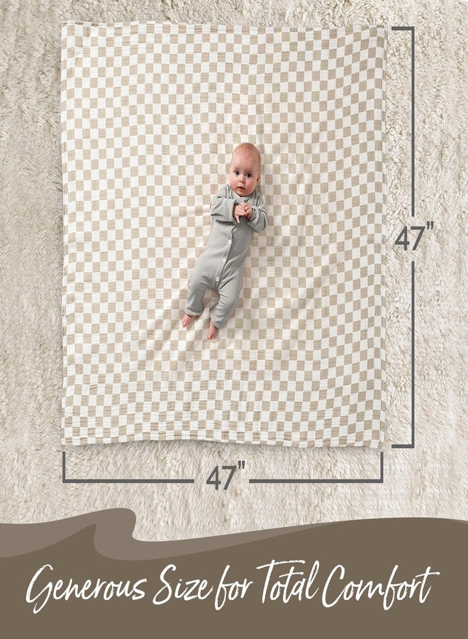 Itzy Ritzy Breastfeeding Boss Multi-Use Cover - A Nursing Cover, Swaddle, Car Seat Wrap, Tummy Time Mat & Burp Cloth All in One - Made of Soft Muslin Fabric & Measures 47” x 47” (Checkerboard) - Image 5