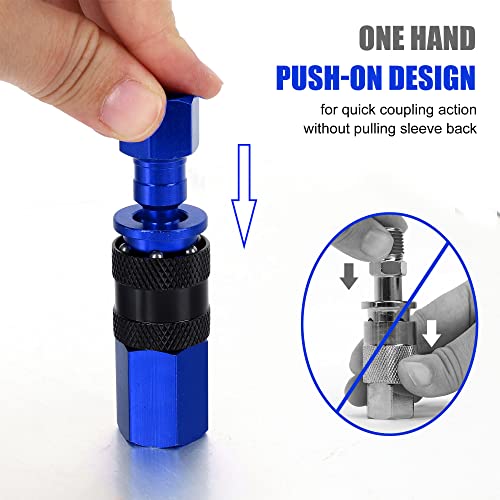 FYPower 25 Pieces 1/4" NPT Aluminum Air Coupler and Plug Kit, Quick Connect Air Fittings, Industrial Quick Connector Set (Blue) - Image 5