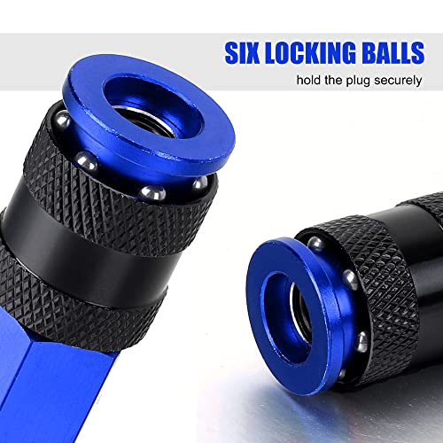 FYPower 25 Pieces 1/4" NPT Aluminum Air Coupler and Plug Kit, Quick Connect Air Fittings, Industrial Quick Connector Set (Blue) - Image 4