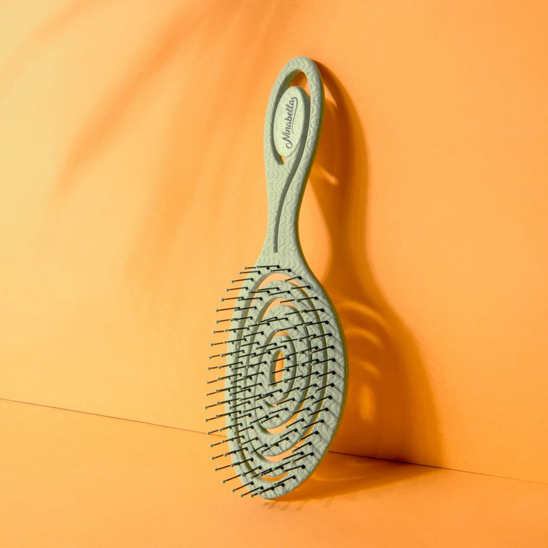 Ninabella Detangle Hair Brush for Women & Men - Does not Pull - Straightening Brushes for Straight & Curly Hair - Unique Spiral Detangling Hairbrush - Green - Image 5