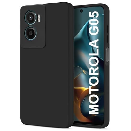 SBMS Silicone Back Cover Case for Motorola Moto G05 | Soft Micro-Fibre Lining Inside | Camera Protection Bump | Shockproof Back Cover Case for Motorola Moto G05 (Black) - Image 1