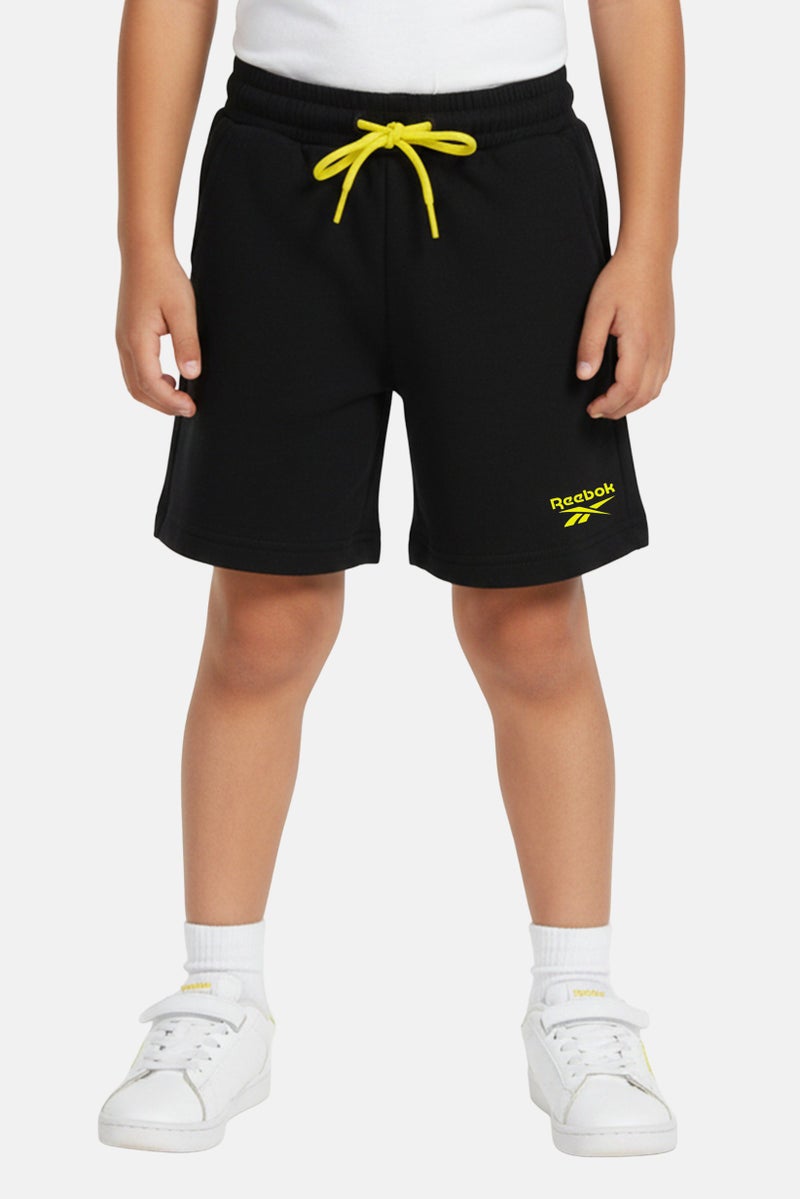 Reebok Toddlers Boy Brand Logo French Terry Shorts, Black - Image 1