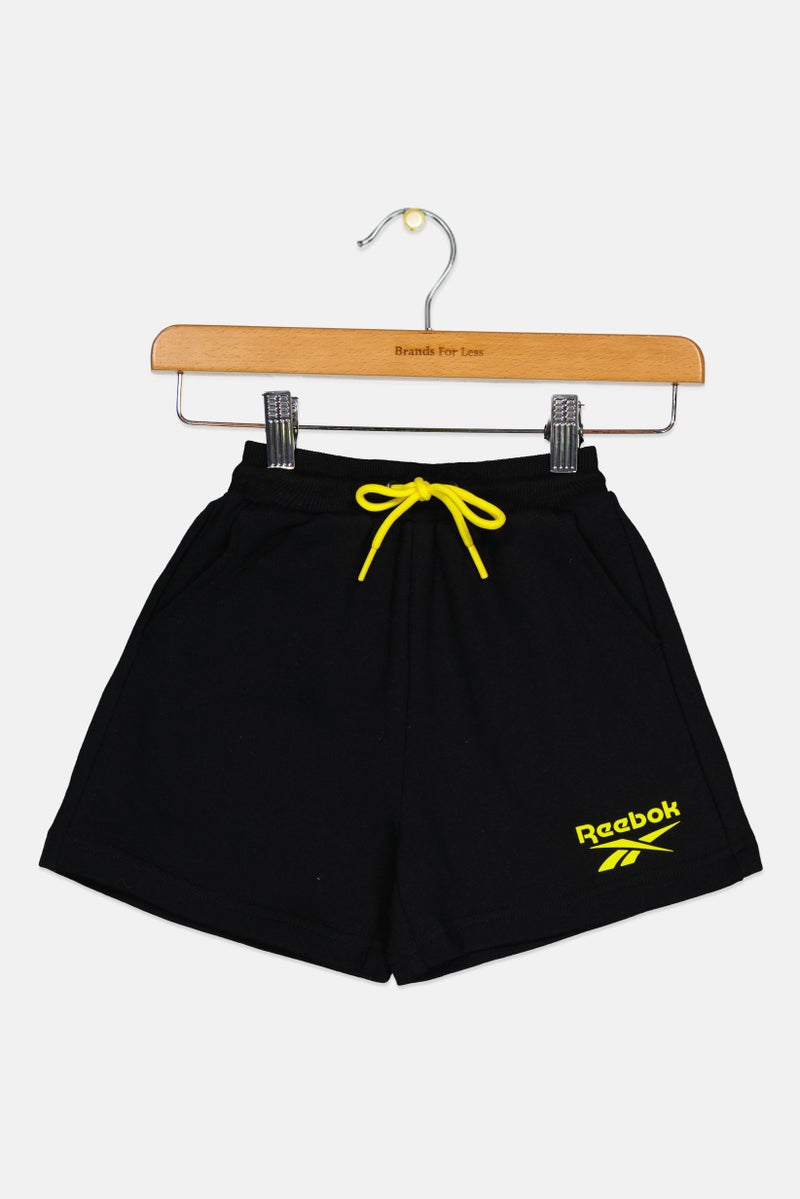 Reebok Toddlers Boy Brand Logo French Terry Shorts, Black - Image 3
