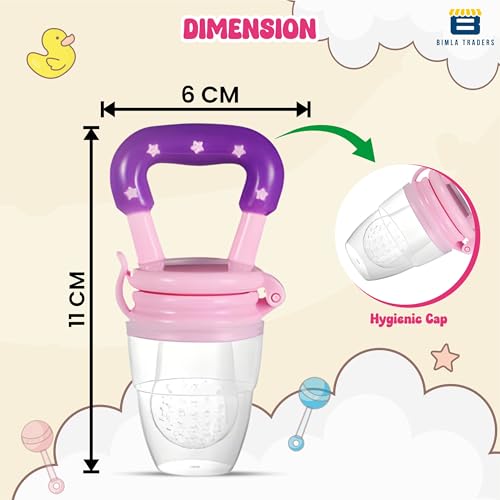 BTfash Baby Silicone Pacifier - Fruit & Food Feeder | Anti Choking Fruit Pacifier | BPA Free Soother | Soft Nibbler/Feeder with Extra Mesh for Newborn, Infants, Toddlers (Pink) - Image 3