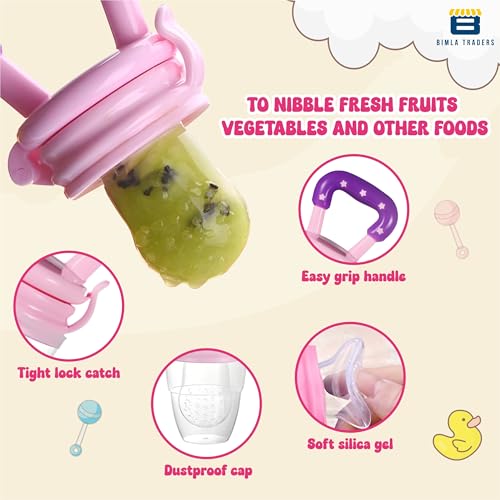 BTfash Baby Silicone Pacifier - Fruit & Food Feeder | Anti Choking Fruit Pacifier | BPA Free Soother | Soft Nibbler/Feeder with Extra Mesh for Newborn, Infants, Toddlers (Pink) - Image 5