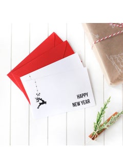Bimotif New Year's card set with envelope, Happy New Year 2 pieces 
