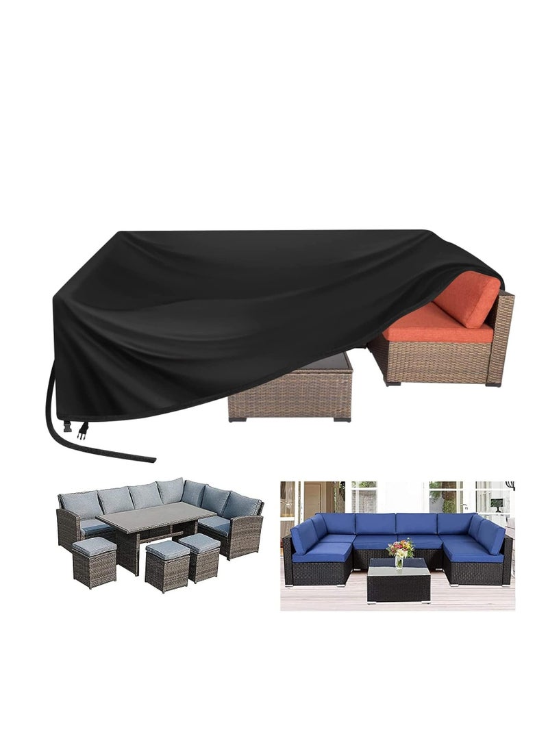 Premify Waterproof Outdoor Furniture Cover XL 315cm x 160cm x 74cm, Premium Quality Patio Furniture Covers Dust Proof Anti-UV Heavy Duty Durable Sofa Sectional Table & Chair Cover Large - Image 1
