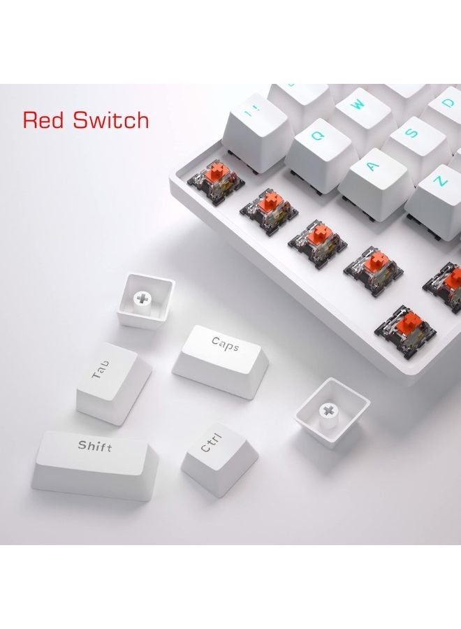 MageGee Mechanical Keyboard, 60 % Gaming Keyboard with Red Switches and Sea Blue Backlit Small Compact 60 Percent Keyboard Mechanical, Portable  White - Image 4