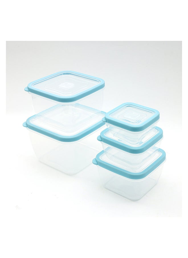 Home Pro - Home Pro 5pcs Set Square Food Container 0.33L | 0.63L | 1.15L | 1.89L | 2.88L | Light Blue - Image 1
