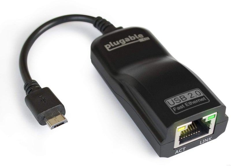 Plugable Plugable USB 2.0 OTG Micro-B to 100Mbps Fast Ethernet Adapter Compatible with Windows Tablets, Raspberry Pi Zero, and Some Android Devices (ASIX AX88772A chipset).  - Image 2
