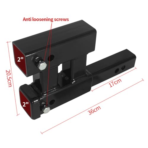 Keazet 2-Inch Heavy Duty Hitch Extension - 7500lbs Capacity, 6-Inch Rise/Drop, Solid Steel Shaft w/ 1 Hitch Pins & Anti-Rust Nut Kit (Fits 2" Receiver, Trucks/SUVs) - Image 2