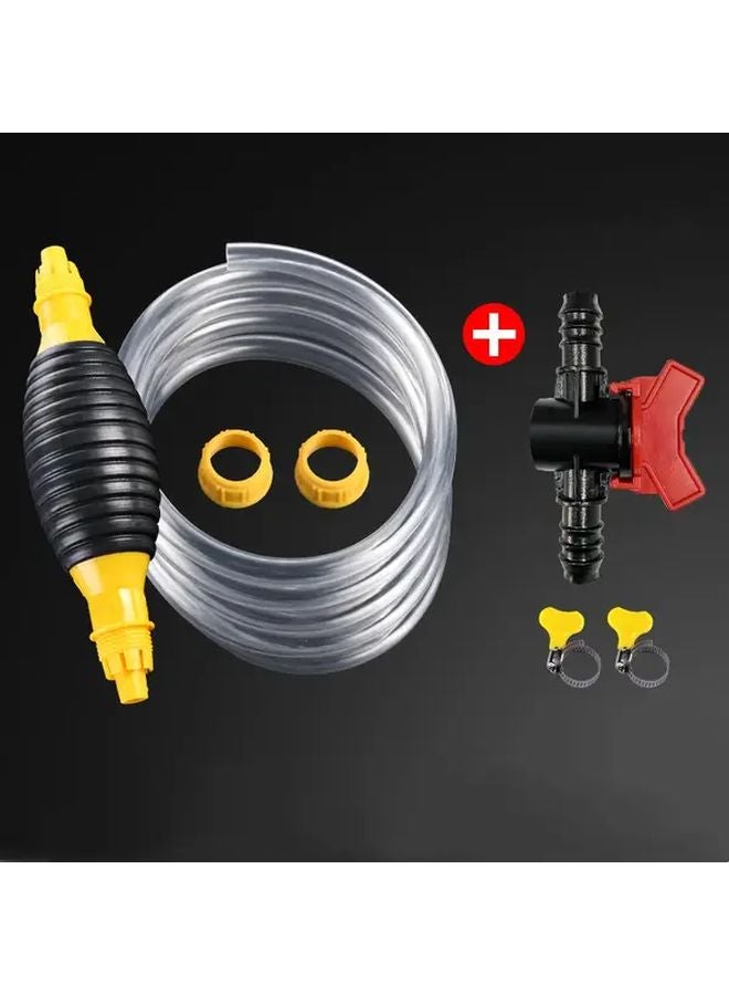 Yellow Hand Pump For Diesel Petrol And Water Portable Fuel Transfer Emergency Hose - Image 1