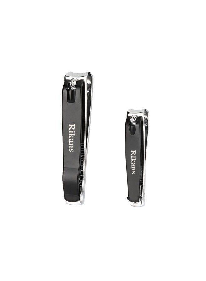Rikans Nail Cutter Set Pack Of Two Nail Clippers Large Toenail Cutter & Small Fingernail Cutter Durable Precise And Sharp Ergonomic & Good Grip 430 Stainlesssteel Box Packaging - Image 2
