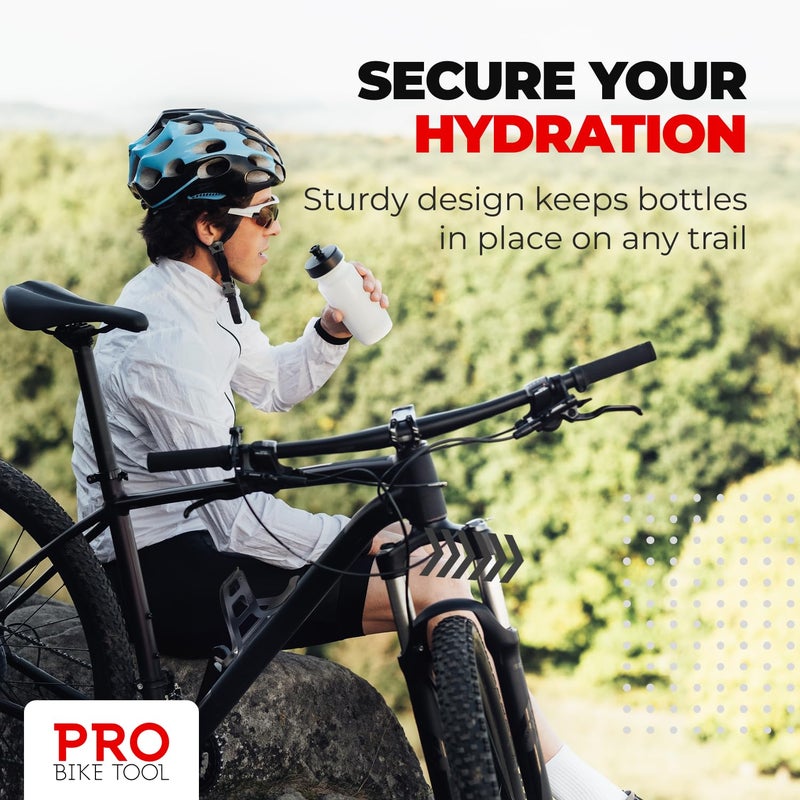 PRO BIKE TOOL Bike Water Bottle Holder - Lightweight and Strong Bicycle Cage with Secure Retention System , for Road Mountain Bikes (MTB) Universal - Image 2