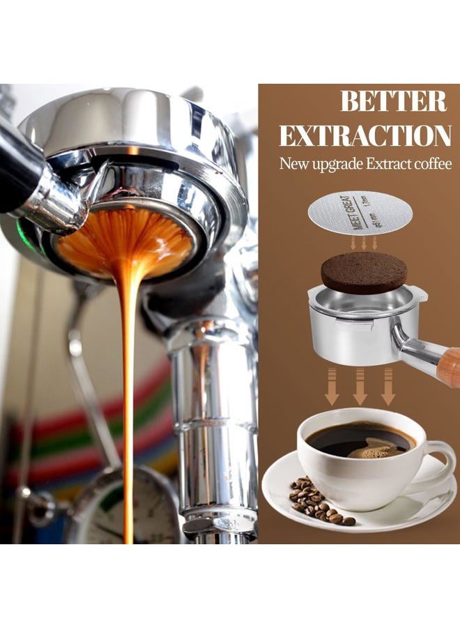 Meet Great- 2 Packs 51mm Espresso Puck Screen, 1.7mm Thickness 150μm 316L Stainless Steel, Upgraded Reusable Coffee Filter Screen for 51mm Breville Portafilter Filter Basket - Image 3