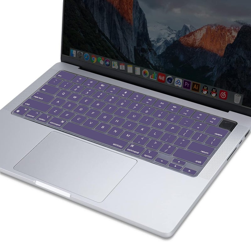 MOSISO Keyboard Skin for MacBook Air 15 inch and Pro 14/16, Imperial Purple - Image 2
