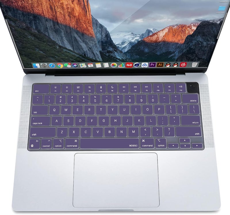 MOSISO Keyboard Skin for MacBook Air 15 inch and Pro 14/16, Imperial Purple - Image 4
