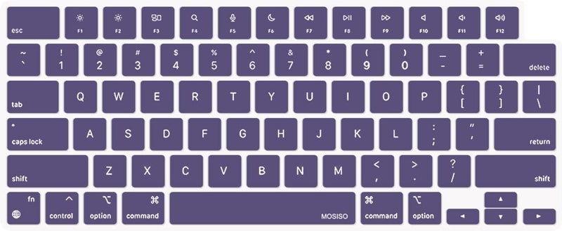 MOSISO Keyboard Skin for MacBook Air 15 inch and Pro 14/16, Imperial Purple - Image 1