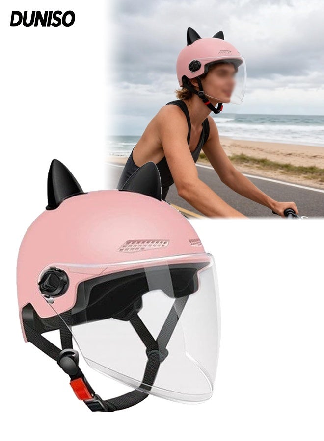 DUNISO Electric Scooter Helmet,Adjustable Riding Bike Helmet,Drop Resistant Half Scooter Helmets,with Visor,Highly Protective Shock Absorbing,for Adult Riding Biking Motorcycle Bicycle Skateboard Scooter - Image 1