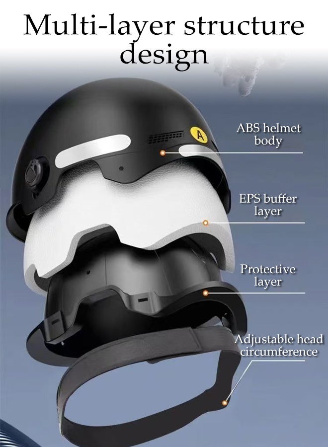 DUNISO Electric Scooter Helmet,Adjustable Riding Bike Helmet,Drop Resistant Half Scooter Helmets,with Visor,Highly Protective Shock Absorbing,for Adult Riding Biking Motorcycle Bicycle Skateboard Scooter - Image 4