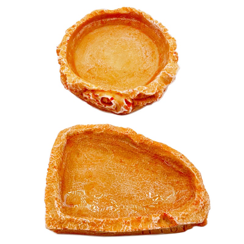 Reptile Water Dish Food Bowl Bearded Dragon Bowls, 2 Pack Reptile Food Bowl for Hermit Crab Bearded Dragon Lizard Gecko Frog Tortoise - Image 4