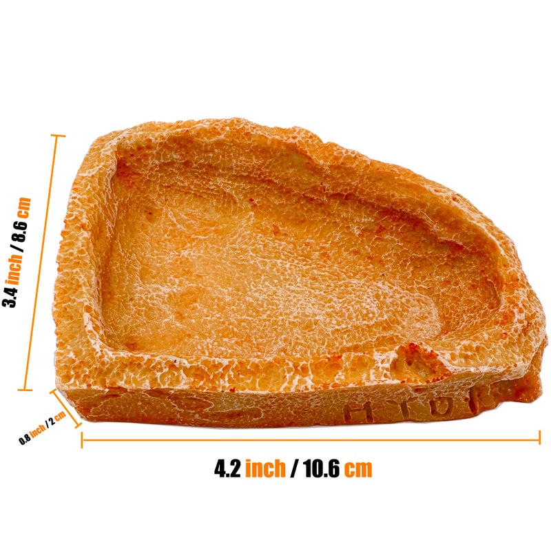 Reptile Water Dish Food Bowl Bearded Dragon Bowls, 2 Pack Reptile Food Bowl for Hermit Crab Bearded Dragon Lizard Gecko Frog Tortoise - Image 2