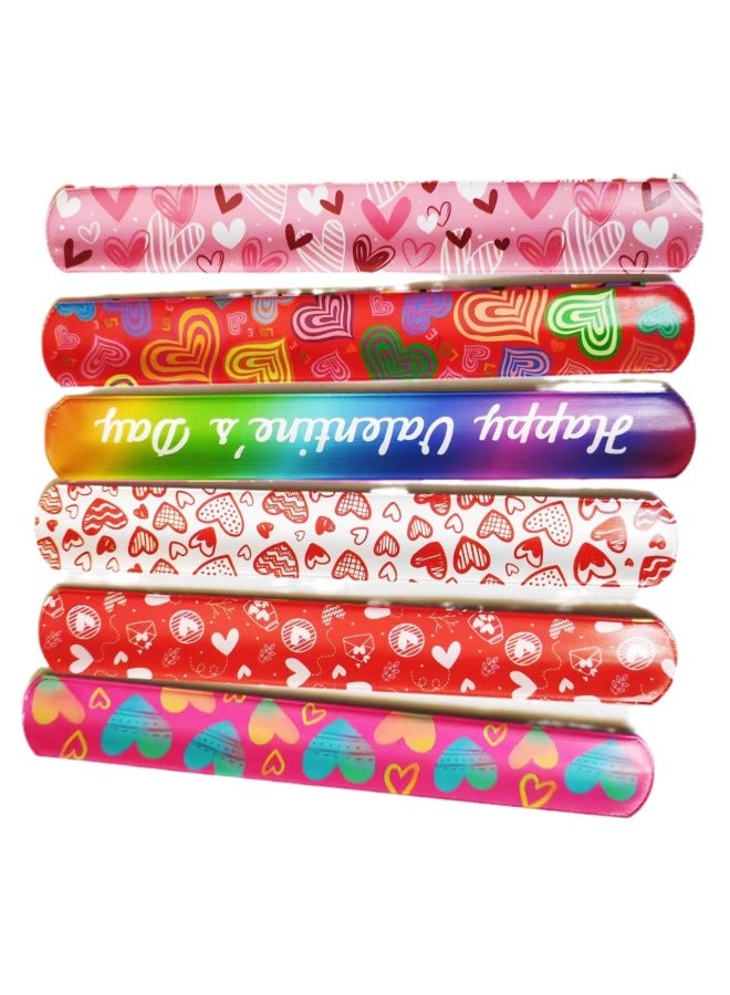 Red And White Valentine's Day Series Clap With Non-infringing PVC Clap Ring Bracelet Slapbracele-Color:12 Pieces Per Pack-Specifications:Red And White Valentine's Day  - Image 5