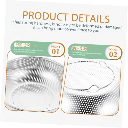 Elvana Stainless Steel Kitchen Colander Bowl with Handles | 30x20x8 cm Round Strainer Basket | Rust-Resistant Perforated Drainer for Washing Rice, Pasta, Fruits & Vegetables - Image 5