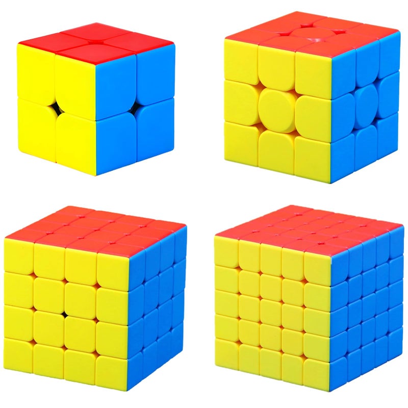 CFMOUR مجموعة مكعبات السرعة CFMOUR مويو ميلونغ 2x2 3x3 4x4 5x5 بدون ملصقات مع دوران سلس ألعاب ألغاز لتحدي العقل للأطفال والبالغين - Image 3