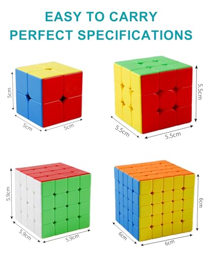 CFMOUR مجموعة مكعبات السرعة CFMOUR مويو ميلونغ 2x2 3x3 4x4 5x5 بدون ملصقات مع دوران سلس ألعاب ألغاز لتحدي العقل للأطفال والبالغين - Image 5