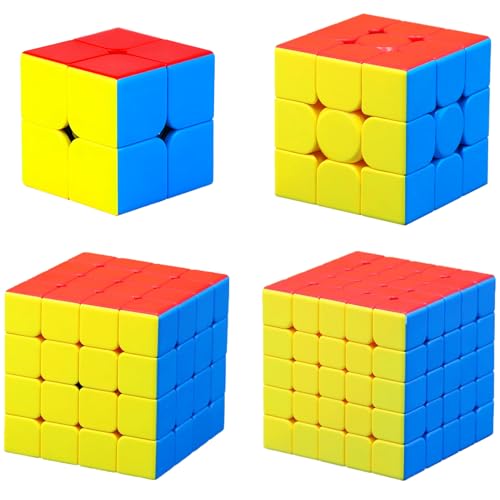CFMOUR مجموعة مكعبات السرعة CFMOUR مويو ميلونغ 2x2 3x3 4x4 5x5 بدون ملصقات مع دوران سلس ألعاب ألغاز لتحدي العقل للأطفال والبالغين - Image 1