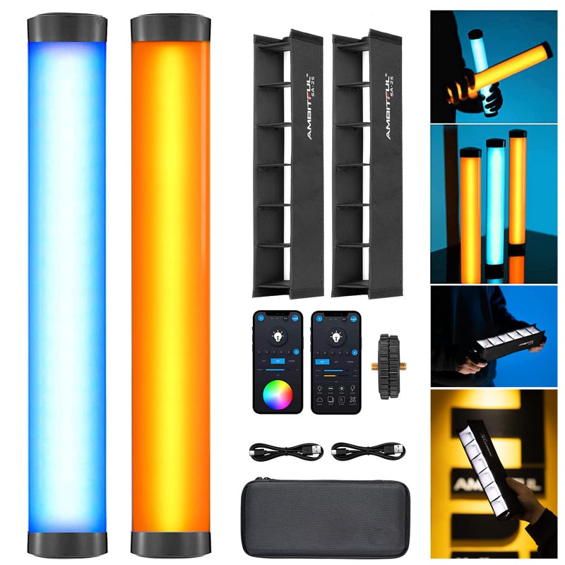 AMBITFUL A2 RGB LED Light Wand Full Color Magnetic Video Light StickHandheld Tube Light with 29 Effects 25008500K 2500mAh CRI 95 for Photography YouTube TikTok A2K2 Kit - Image 2