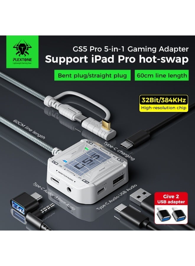 بليكستون محطة إرساء PLEXTONE GS6 للألعاب مع مروحة تبريد مدمجة، محور USB-C 6 في 1، مخرج HDMI بدقة 4K 60Hz، شحن سريع 100W PD، منفذي USB عالي السرعة، دعم الصوت – متوافق مع iPad Pro وسامسونج وأجهزة الكمبيوتر المحمولة والكمبيوتر الشخصي - Image 2