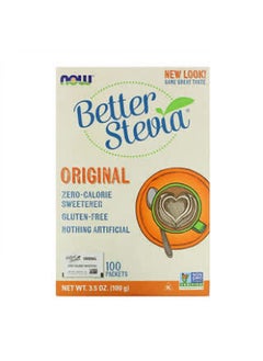 Now Foods NOW Foods, Better Stevia, Zero-Calorie Sweetener, Original, 100 Packets, 3.5 oz (100 g)  - Image 1