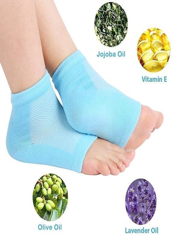Meliora Silicone Gel Heel Socks for Dry Hard Cracked Heel Repair Pad, Swelling & Pain Relief, Cushion Support, Foot Care, Ankle Protection, Plantar Fasciitis for Men and Women (Multicolor, 1) - Image 4